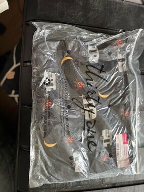 thirty-one Black Cosmetic Bag with Yellow Crescent & White Camper Print